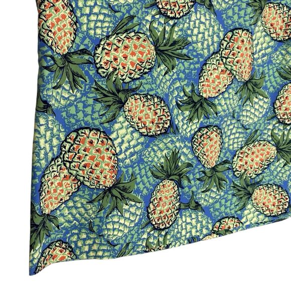 Talbots Skirt 8 Petite Pineapple Print Pockets Tropical Vacation Beach Retro - Picture 5 of 10